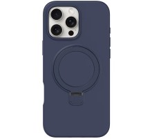 Чохол Silicone Case Full Protective NO LOGO with Ring для Apple iPhone 16 Pro (6.3") Dark Blue