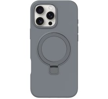 Чохол Silicone Case Full Protective NO LOGO with Ring для Apple iPhone 16 Pro (6.3") Grey