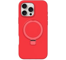 Чохол Silicone Case Full Protective NO LOGO with Ring для Apple iPhone 16 Pro (6.3") Red