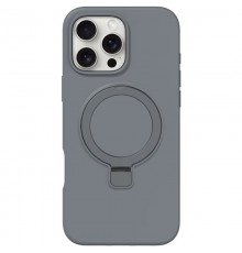 Чохол Silicone Case Full Protective NO LOGO with Ring для Apple iPhone 16 Pro Max (6.9") Grey