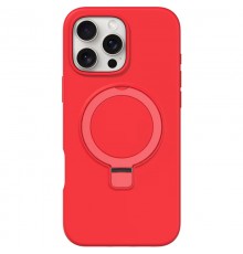 Чохол Silicone Case Full Protective NO LOGO with Ring для Apple iPhone 16 Pro Max (6.9") Red
