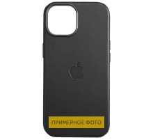 Шкіряний чохол Leather Case (AAA) with MagSafe and Animation для Apple iPhone 16 (6.1") Black