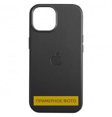 Шкіряний чохол Leather Case (AAA) with MagSafe and Animation для Apple iPhone 16 (6.1") Black