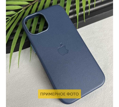 Шкіряний чохол Leather Case (AAA) with MagSafe and Animation для Apple iPhone 16 (6.1") Blue Шкіряний чохол Leather Case (AAA) with MagSafe and Animation для Apple iPhone 16 (6.1") Blue