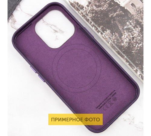 Шкіряний чохол Leather Case (AAA) with MagSafe and Animation для Apple iPhone 16 (6.1") Dark Purple Шкіряний чохол Leather Case (AAA) with MagSafe and Animation для Apple iPhone 16 (6.1") Dark Purple