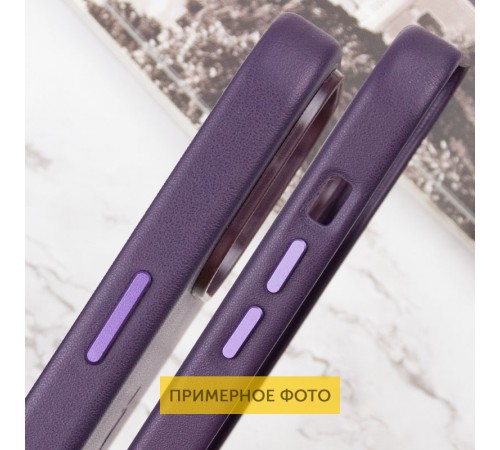 Шкіряний чохол Leather Case (AAA) with MagSafe and Animation для Apple iPhone 16 (6.1") Dark Purple Шкіряний чохол Leather Case (AAA) with MagSafe and Animation для Apple iPhone 16 (6.1") Dark Purple