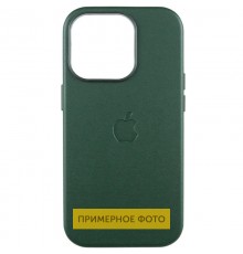 Шкіряний чохол Leather Case (AAA) with MagSafe and Animation для Apple iPhone 16 (6.1") Green