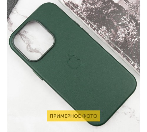 Шкіряний чохол Leather Case (AAA) with MagSafe and Animation для Apple iPhone 16 (6.1") Green Шкіряний чохол Leather Case (AAA) with MagSafe and Animation для Apple iPhone 16 (6.1") Green