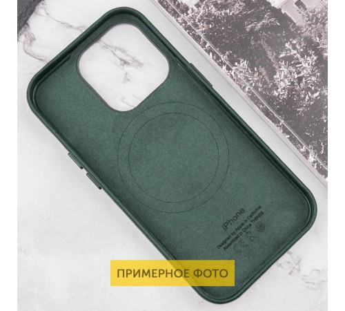 Шкіряний чохол Leather Case (AAA) with MagSafe and Animation для Apple iPhone 16 (6.1") Green Шкіряний чохол Leather Case (AAA) with MagSafe and Animation для Apple iPhone 16 (6.1") Green