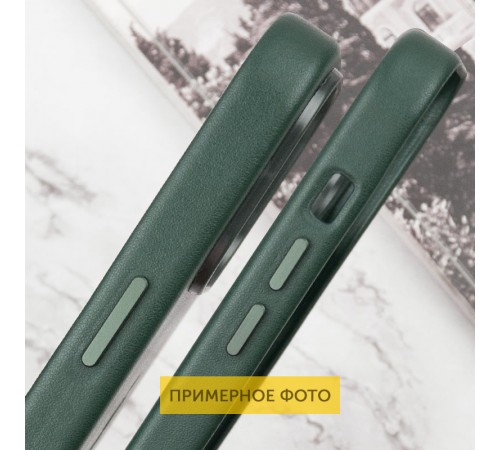Шкіряний чохол Leather Case (AAA) with MagSafe and Animation для Apple iPhone 16 (6.1") Green Шкіряний чохол Leather Case (AAA) with MagSafe and Animation для Apple iPhone 16 (6.1") Green