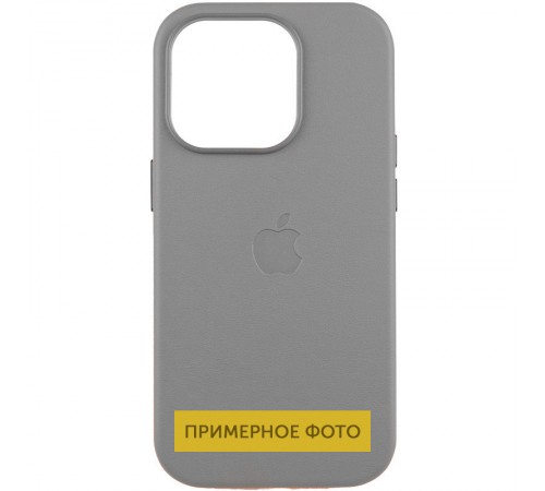 Шкіряний чохол Leather Case (AAA) with MagSafe and Animation для Apple iPhone 16 (6.1") Light Gray