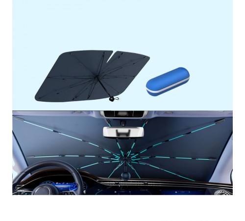 Сонцезахисна парасолька для автомобіля (з футляром) (1.40x0.75m) Black Сонцезахисна парасолька для автомобіля (з футляром) (1.40x0.75m) Black
