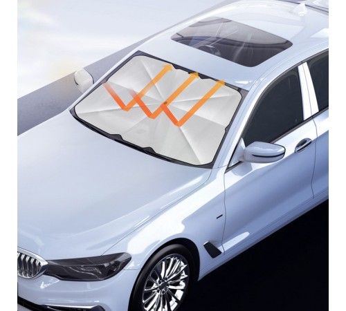 Сонцезахисна парасолька для автомобіля (з футляром) (1.40x0.75m) Black Сонцезахисна парасолька для автомобіля (з футляром) (1.40x0.75m) Black