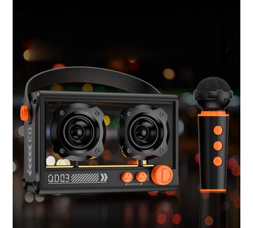 Bluetooth колонка QD03 Transparent з мікрофоном Black Bluetooth колонка QD03 Transparent з мікрофоном Black