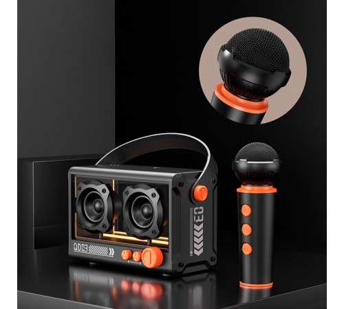Bluetooth колонка QD03 Transparent з мікрофоном Black Bluetooth колонка QD03 Transparent з мікрофоном Black