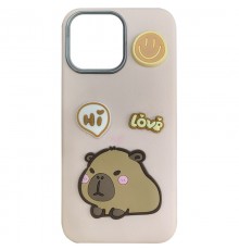 Чохол TPU Leather Toys для Apple iPhone 13 / 14 (6.1") Capybara / Pink