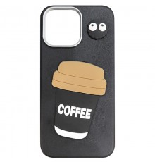 Чохол TPU Leather Toys для Apple iPhone 13 / 14 (6.1") Coffee / Black
