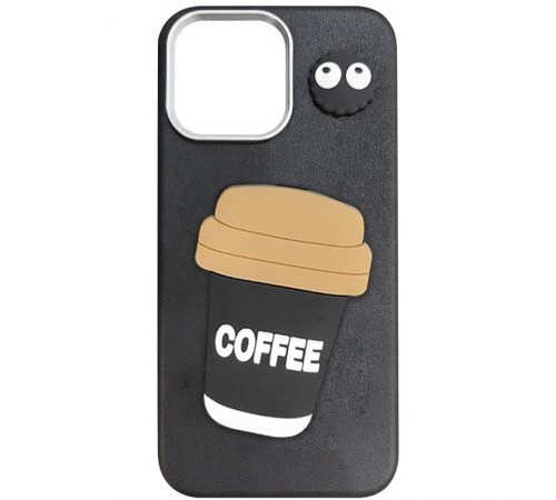 Чохол TPU Leather Toys для Apple iPhone 13 / 14 (6.1") Coffee / Black Чохол TPU Leather Toys для Apple iPhone 13 / 14 (6.1") Coffee / Black