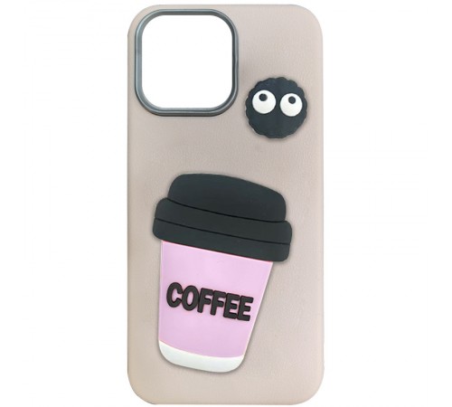 Чохол TPU Leather Toys для Apple iPhone 13 / 14 (6.1") Coffee / Pink Чохол TPU Leather Toys для Apple iPhone 13 / 14 (6.1") Coffee / Pink