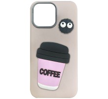 Чохол TPU Leather Toys для Apple iPhone 14 Pro (6.1") Coffee / Pink