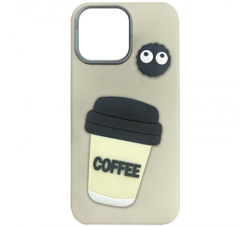Чохол TPU Leather Toys для Apple iPhone 15 Pro Max (6.7") Coffee / Sand