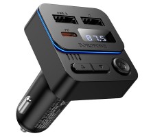 АЗП FM модулятор Borofone BC60 Hero 35W (2USB-A/1C) Black