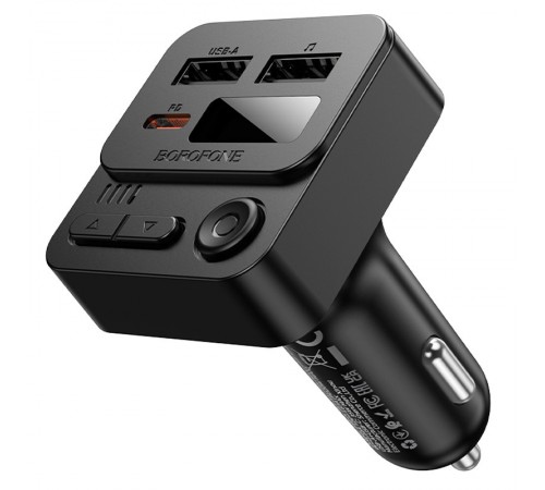 АЗП FM модулятор Borofone BC60 Hero 35W (2USB-A/1C) Black АЗП FM модулятор Borofone BC60 Hero 35W (2USB-A/1C) Black