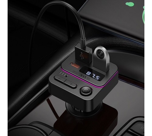 АЗП FM модулятор Borofone BC60 Hero 35W (2USB-A/1C) Black АЗП FM модулятор Borofone BC60 Hero 35W (2USB-A/1C) Black