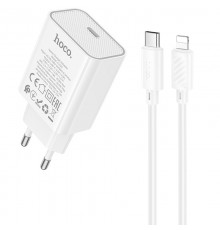 МЗП Hoco C143A Benefit PD20W (1USB-C) + кабель Type-C to Lightning White