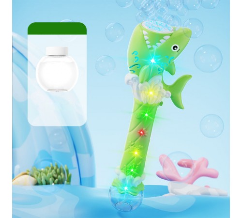 Пістолет з мильними бульбашками H038 Shark + bottle 50ml Green Пістолет з мильними бульбашками H038 Shark + bottle 50ml Green