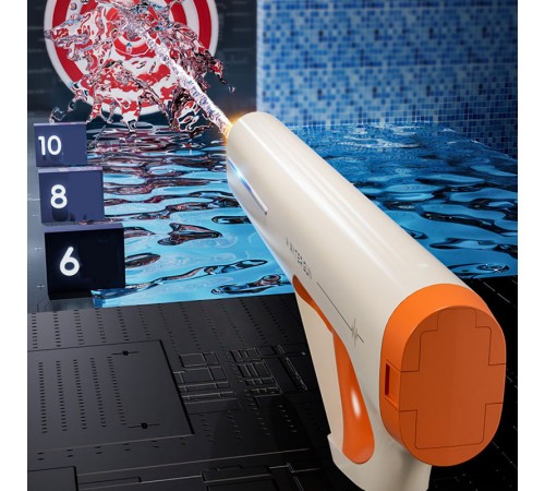 Водяний акумуляторний автомат Water Gun 185-66 (400ml) with lithium battery White / Orange Водяний акумуляторний автомат Water Gun 185-66 (400ml) with lithium battery White / Orange