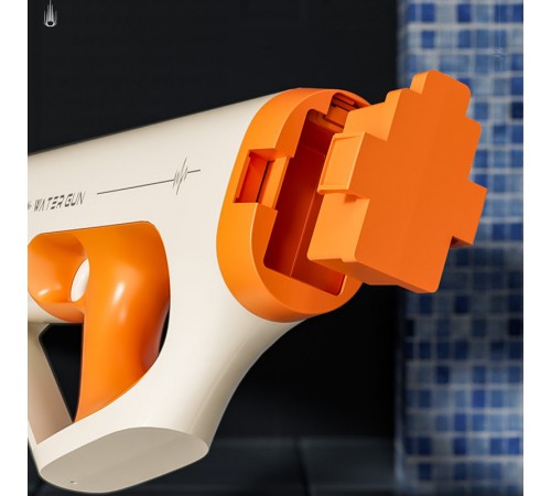 Водяний акумуляторний автомат Water Gun 185-66 (400ml) with lithium battery White / Orange Водяний акумуляторний автомат Water Gun 185-66 (400ml) with lithium battery White / Orange