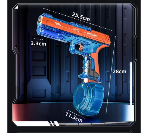 Водяний акумуляторний пістолет Water Gun 66-35 (500ml) with lithium battery Blue / Orange Водяний акумуляторний пістолет Water Gun 66-35 (500ml) with lithium battery Blue / Orange