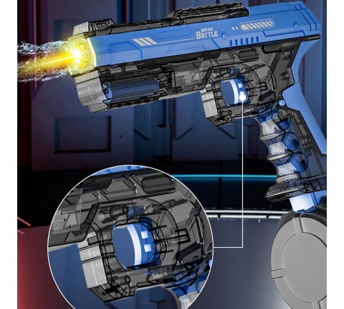Водяний акумуляторний пістолет Water Gun 66-35 (500ml) with lithium battery Transparent blue Водяний акумуляторний пістолет Water Gun 66-35 (500ml) with lithium battery Transparent blue