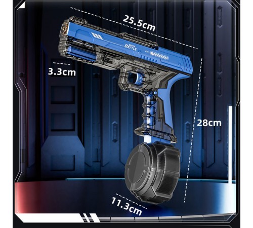 Водяний акумуляторний пістолет Water Gun 66-35 (500ml) with lithium battery Transparent blue Водяний акумуляторний пістолет Water Gun 66-35 (500ml) with lithium battery Transparent blue