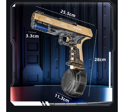 Водяний акумуляторний пістолет Water Gun 66-35 (500ml) with lithium battery Transparent gold Водяний акумуляторний пістолет Water Gun 66-35 (500ml) with lithium battery Transparent gold