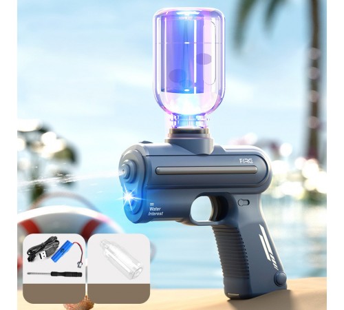 Водяний акумуляторний пістолет Water Gun 9007B (200ml) with lithium battery Blue Водяний акумуляторний пістолет Water Gun 9007B (200ml) with lithium battery Blue