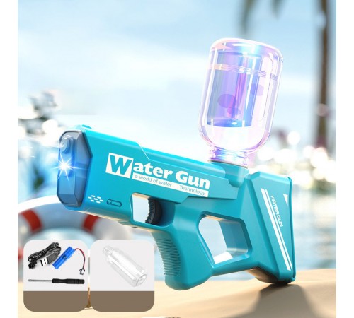 Водяний акумуляторний пістолет Water Gun 8001 (200ml) with lithium battery Light Blue Водяний акумуляторний пістолет Water Gun 8001 (200ml) with lithium battery Light Blue