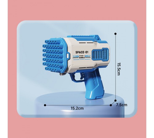 Пістолет для мильних бульбашок Bubble Gun 698-20 з насадками на 32/45 отворів 50ml Blue Пістолет для мильних бульбашок Bubble Gun 698-20 з насадками на 32/45 отворів 50ml Blue