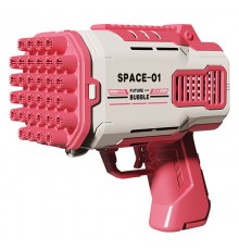 Пістолет для мильних бульбашок Bubble Gun 698-20 з насадками на 32/45 отворів 50ml Pink