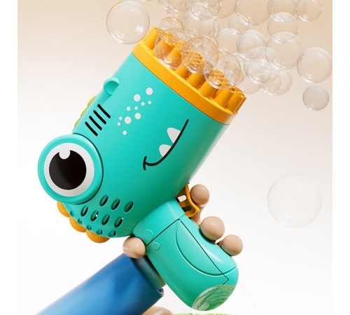 Пістолет для мильних бульбашок Dinosaur Bubble Gun з насадкою на 40 отворів 50ml Green Пістолет для мильних бульбашок Dinosaur Bubble Gun з насадкою на 40 отворів 50ml Green