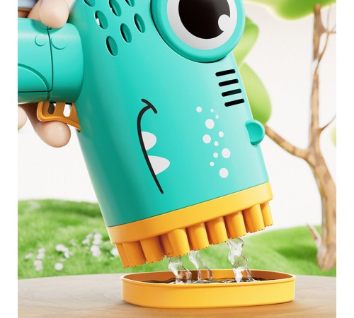 Пістолет для мильних бульбашок Dinosaur Bubble Gun з насадкою на 40 отворів 50ml Green Пістолет для мильних бульбашок Dinosaur Bubble Gun з насадкою на 40 отворів 50ml Green