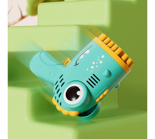 Пістолет для мильних бульбашок Dinosaur Bubble Gun з насадкою на 40 отворів 50ml Green Пістолет для мильних бульбашок Dinosaur Bubble Gun з насадкою на 40 отворів 50ml Green