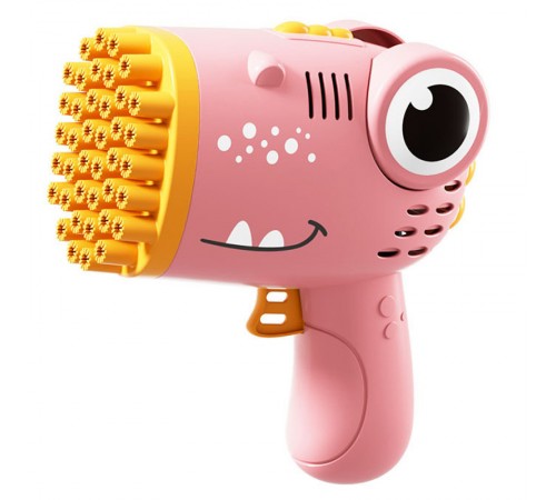 Пістолет для мильних бульбашок Dinosaur Bubble Gun з насадкою на 40 отворів 50ml Pink Пістолет для мильних бульбашок Dinosaur Bubble Gun з насадкою на 40 отворів 50ml Pink