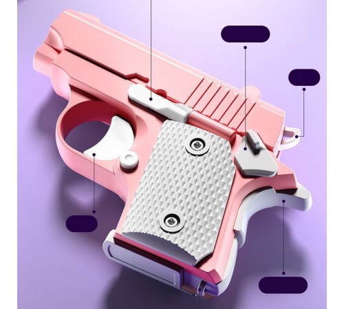 Дитячий іграшковий пістолет-антистрес Pink / White Дитячий іграшковий пістолет-антистрес Pink / White