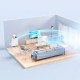 Настільний подвійний вентилятор Spray Fan 2in1 з водяним охолодженням 4000 mAh White