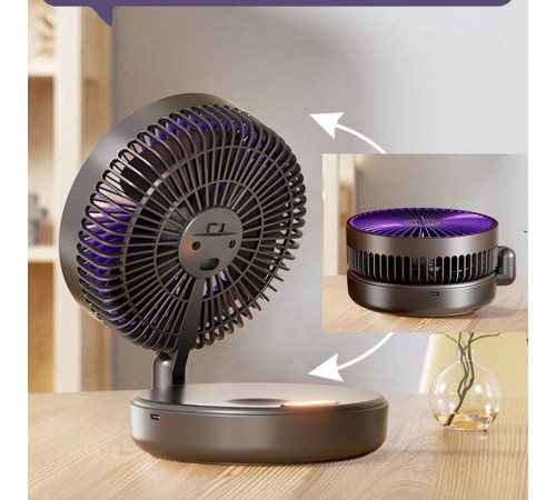 Портативний вентилятор Folding Light Fan 3in1 5000mAh Grey Портативний вентилятор Folding Light Fan 3in1 5000mAh Grey