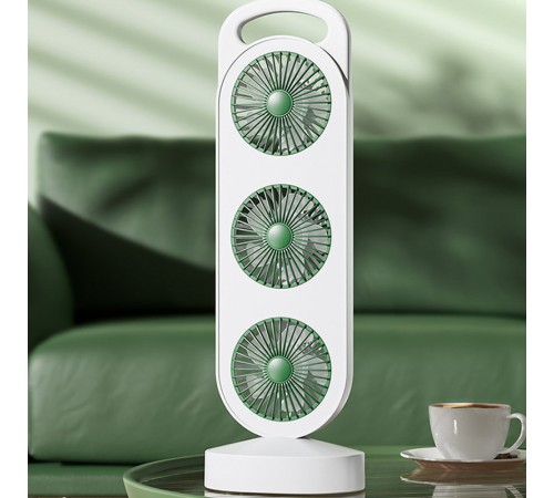 Настільний вентилятор Three Head Fan 1200 mAh Green