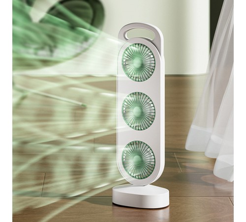 Настільний вентилятор Three Head Fan 1200 mAh Green