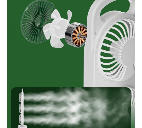 Настільний вентилятор Three Head Fan 1200 mAh Green
